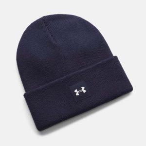 Bonnet à revers UA Halftime Unisexe Bleu marine nuit 1373155-411 Face