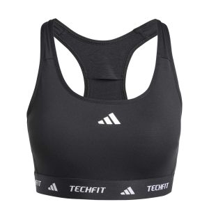 Brassière de sport pour femme Adidas Techfit Noir JG1409 Face