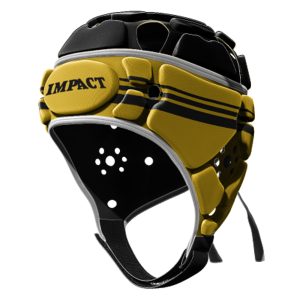 Casque de rugby Impact V2 Brumby Jaune et noir Face Lateral