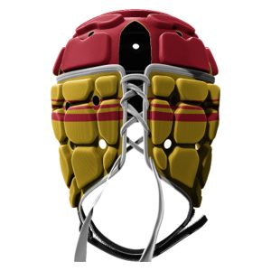 Casque de rugby Impact V2 Brumby Jaune et rouge Dos