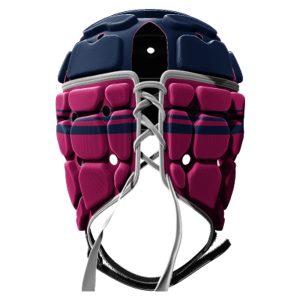 Casque de rugby Impact V2 Brumby Rose et bleu marine Dos