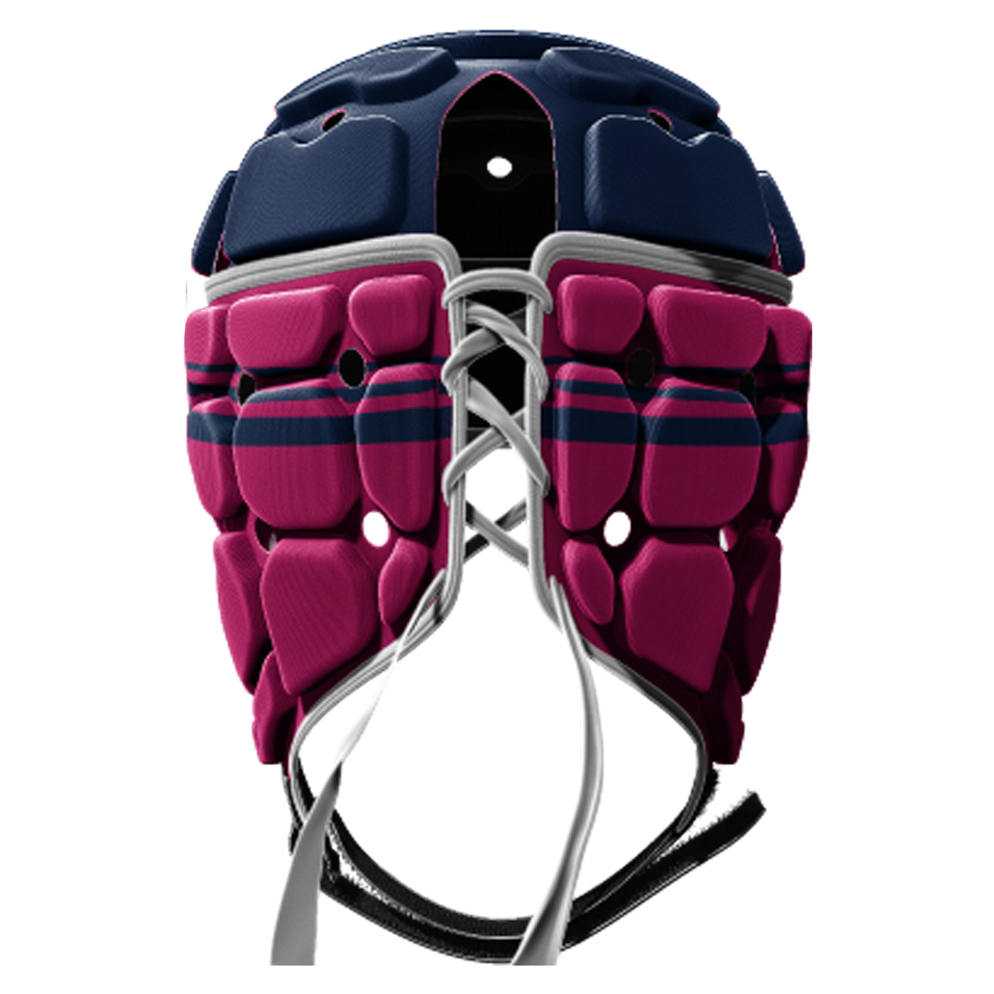 Casque de rugby Impact V2 Brumby Rose et bleu marine Dos