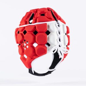 Casque de rugby Octane Gilbert Adulte Rouge et blanc Dos lateral