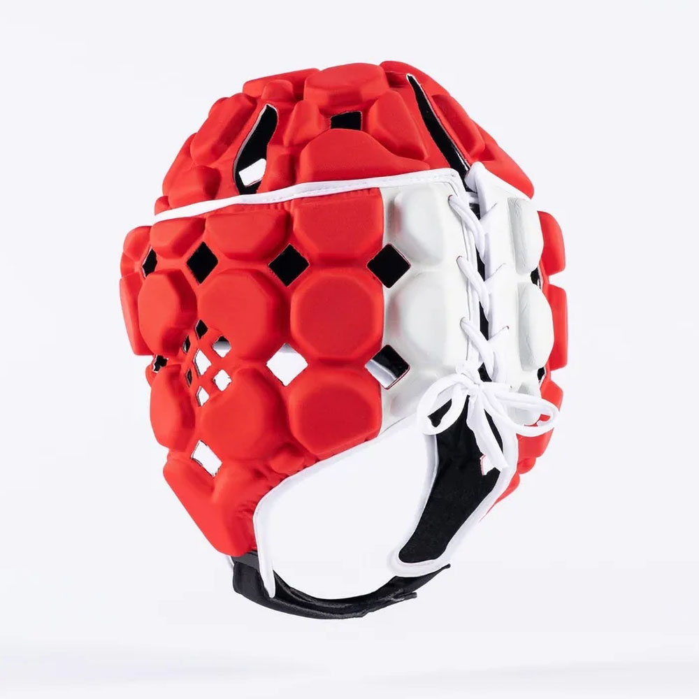 Casque de rugby Octane Gilbert Adulte Rouge et blanc Dos lateral