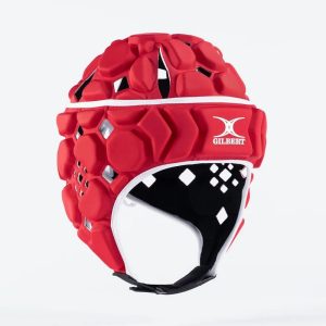 Casque de rugby Octane Gilbert Adulte Rouge et blanc Face Lateral
