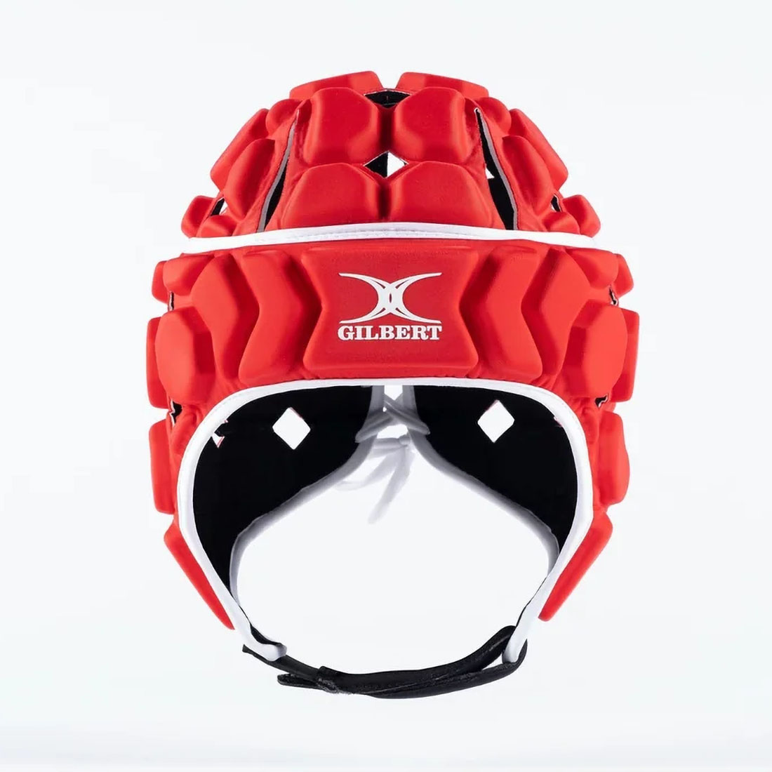 Casque de rugby Octane Gilbert Adulte Rouge et blanc Face