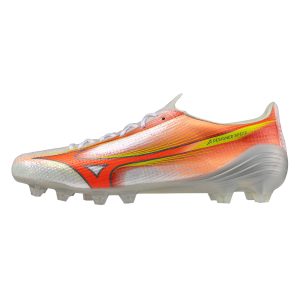 Crampons Mizuno Alpha III Elite Blanc et orange P1GA266254 Lateral
