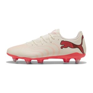Crampons Puma Future 9 Play MxSG Amande et rouge ultra 109171-01 Lateral