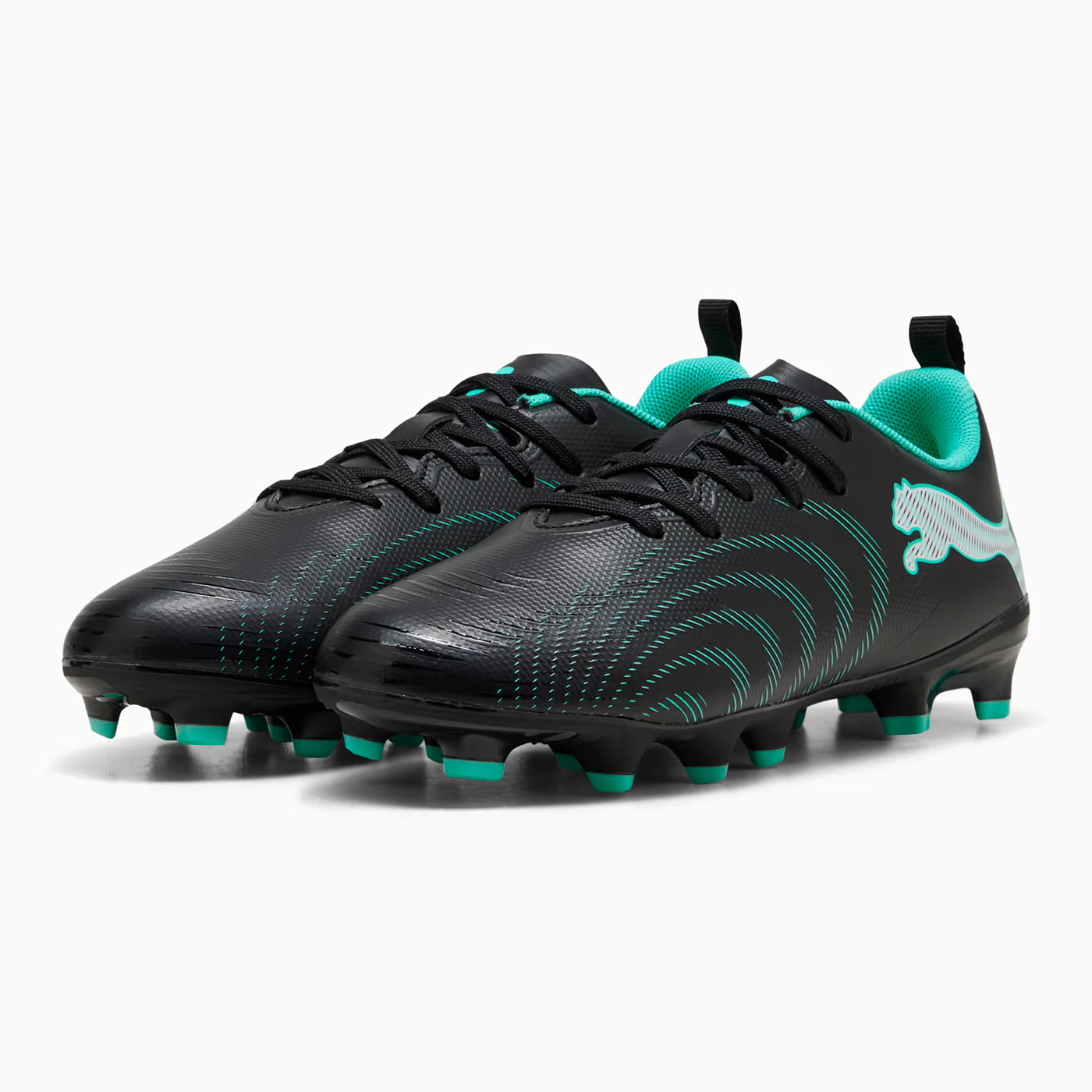 Crampons Puma Junior Future 9 Play FG:AG Noir 109194-02 Pair Lateral Front Top
