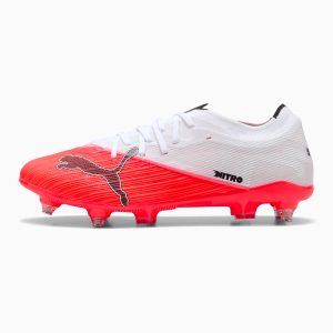Crampons Puma Ultra Nitro 7 Match MxSG Blanc et rouge ultra 109138-01 Lateral