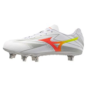 Crampons de rugby Mizuno Waitangi Pro Blanc, gris et orange R1GA260154 Lateral