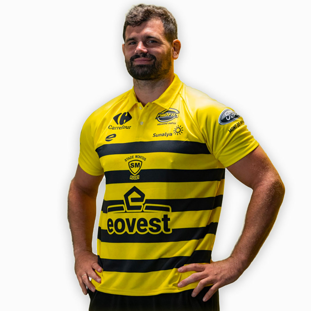 Maillot Domicile Réplica Stade Montois Rugby 2026:2027 Vue porté de face