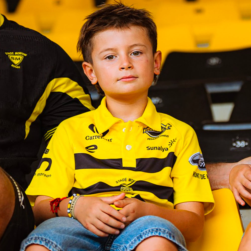 Maillot Domicile Réplica Stade Montois Rugby Junior 2026:2027 Face Assis