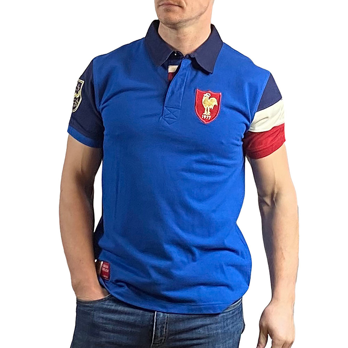 Polo France Rugby 1977 Ellis Rugby Vue porté de face