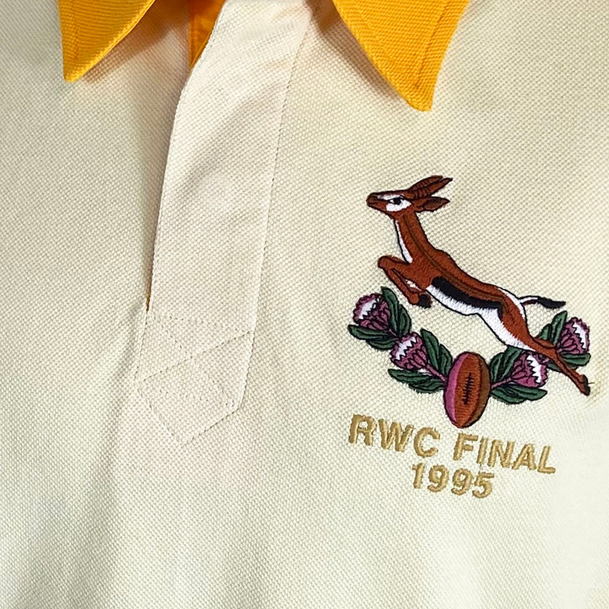 Polo Springboks 1995 Ellis Rugby Afrique du Sud Rugby Detail Face