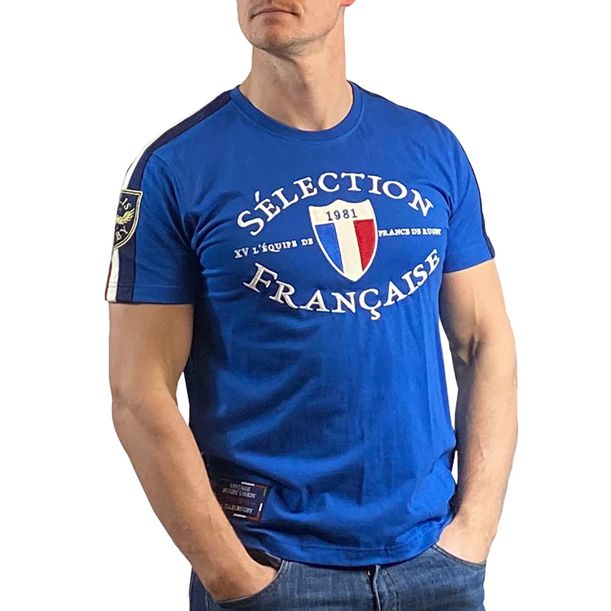 T-shirt Ellis Rugby France Rugby 1981 Vue porté de face