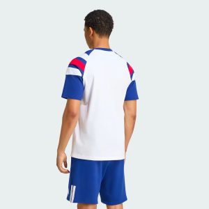 T-shirt de rugby de voyage Adidas France Rugby Travel Blanc et bleu KF8886 Vue porté de dos