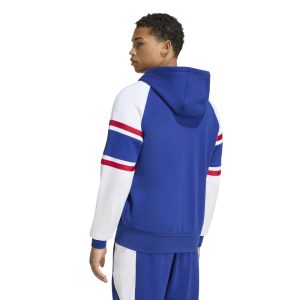 Veste zippée à capuche France Rugby Travel Adidas KF8891 Vue porté de dos