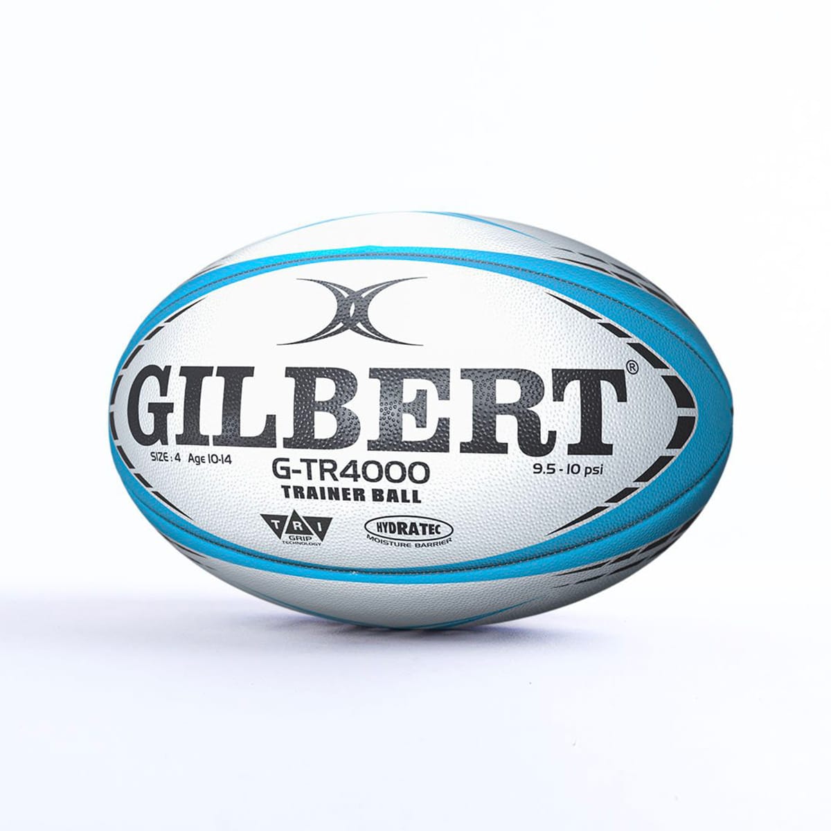 Ballon de rugby d'entrainement G-TR4000 Gilbert Bleu ciel - Taille 4 Face