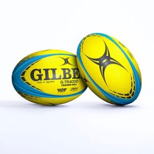 Ballon de rugby d'entrainement G-TR4000 Gilbert Fluo - Taille 4 Face et dos
