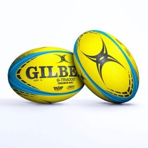 Ballon de rugby d'entrainement G-TR4000 Gilbert Fluo - Taille 5 Face et dos