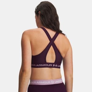 Brassière de sport Under Armour® à dos croisé et maintien Violet écho 1361034-526 Vue porté de dos