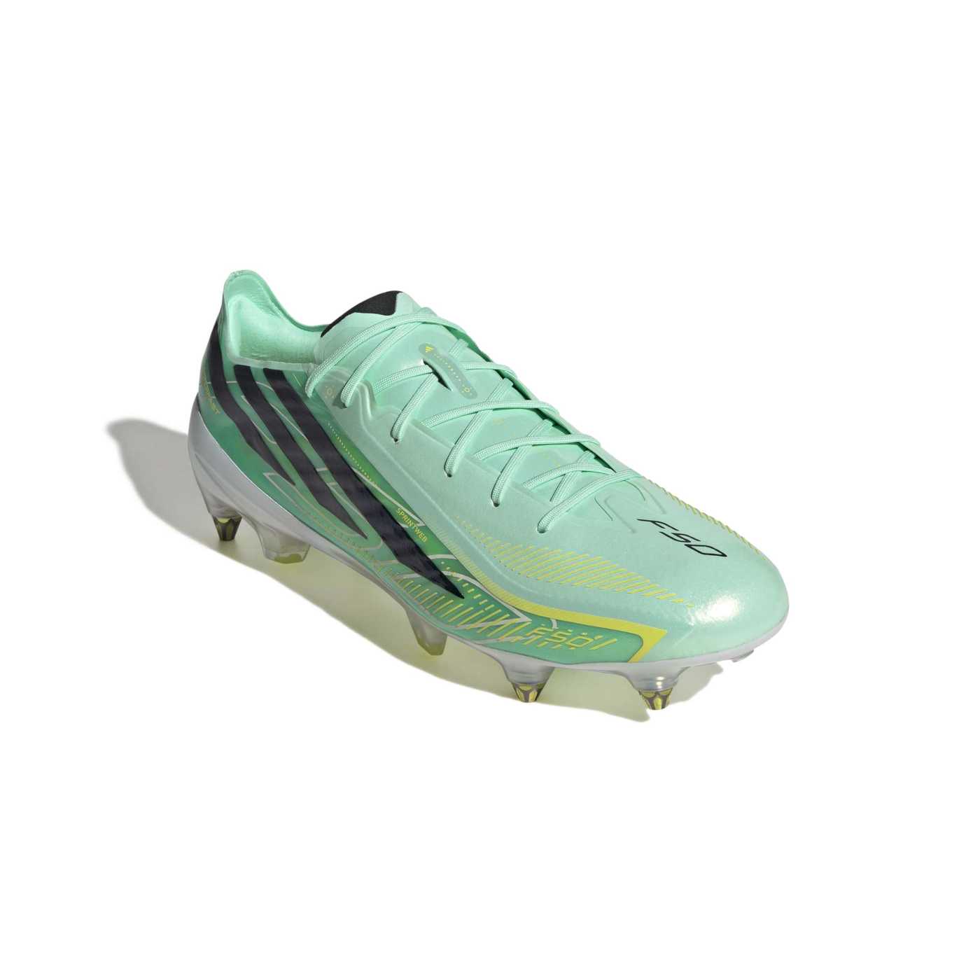 Crampons Adidas F50 Hyperfast Elite SG Vert KJ6083 Front Lateral Top