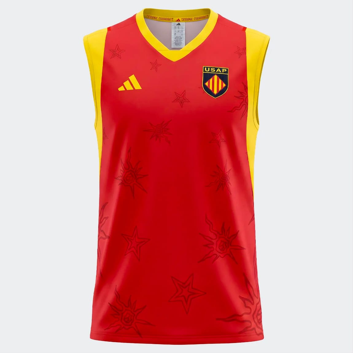 Débardeur d'entrainement USA Perpignan Adidas Rouge CFR547 Face