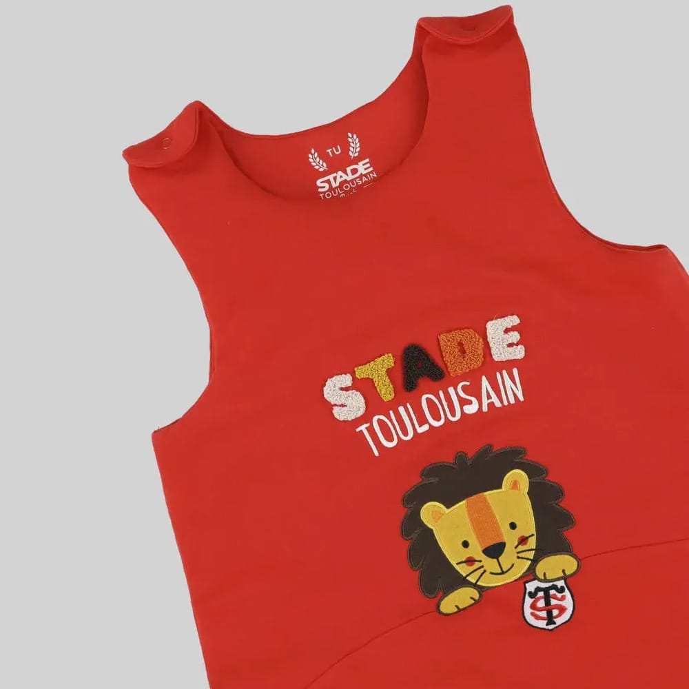 Gigoteuse Bébé Savane Stade Toulousain Rugby Rouge Detail Face 1