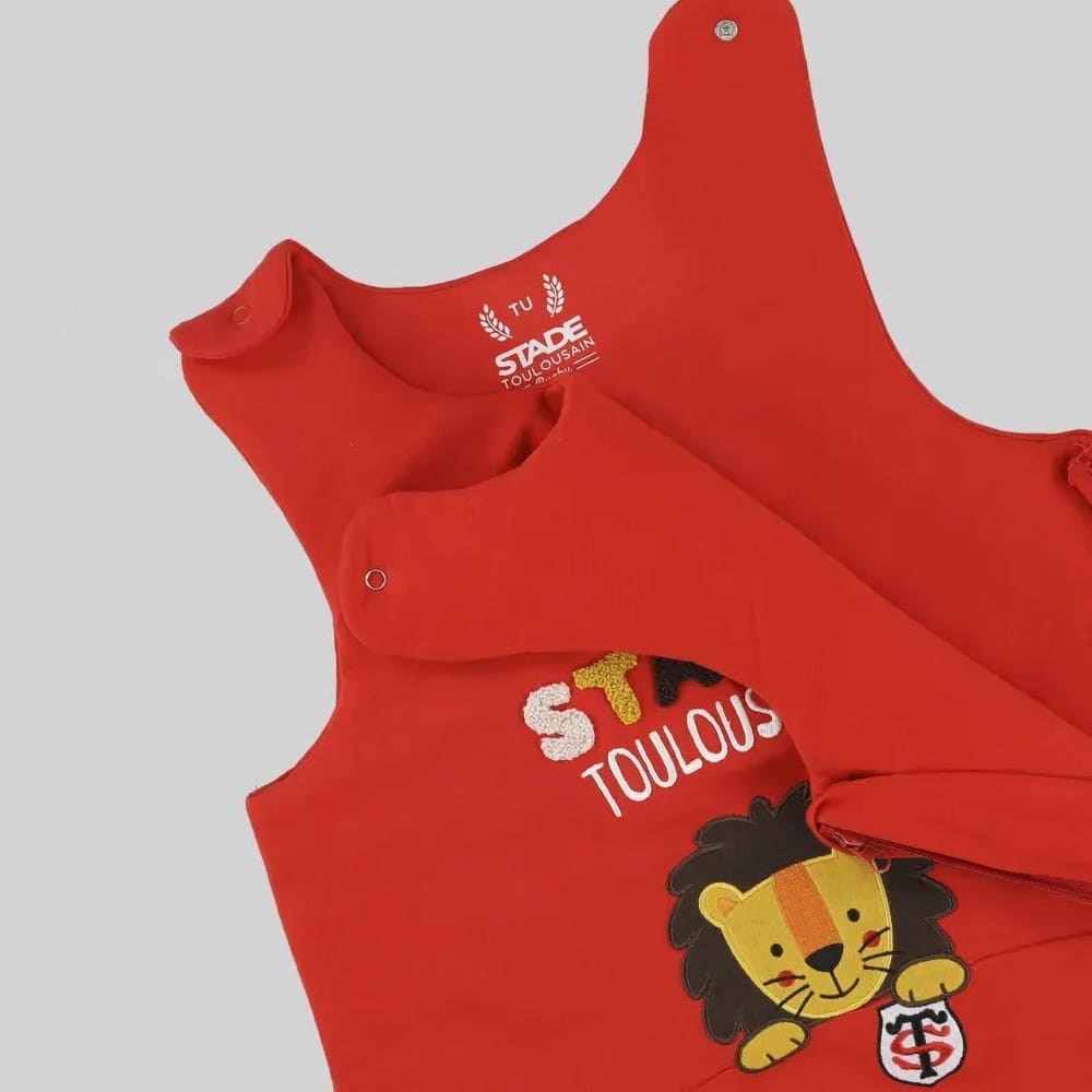 Gigoteuse Bébé Savane Stade Toulousain Rugby Rouge Detail Face