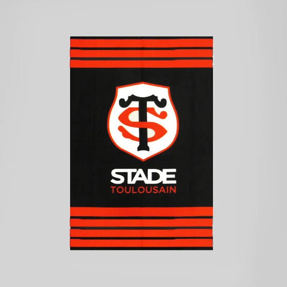 Plaid Logo Stade Toulousain Rugby Couverture Noire et rouge