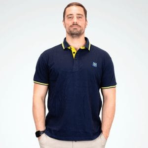 Polo ASM Clermont-Auvergne Cebazat pour homme Bleu marine Vue porté de face