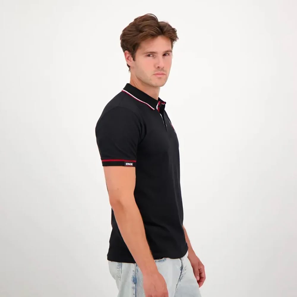 Polo pour homme Arceau Stade Toulousain Rugby Noir Vue porté lateral