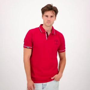 Polo pour homme Arceau Stade Toulousain Rugby Rouge Vue porté de face