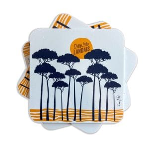 Set de sous-bock Pins et sable Chez les Landais