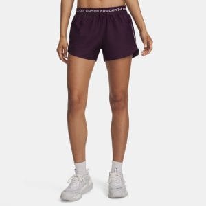 Short UA Tech™ Play Up pour femme Under Armour Violet écho 1389882-526 Vue porté de face