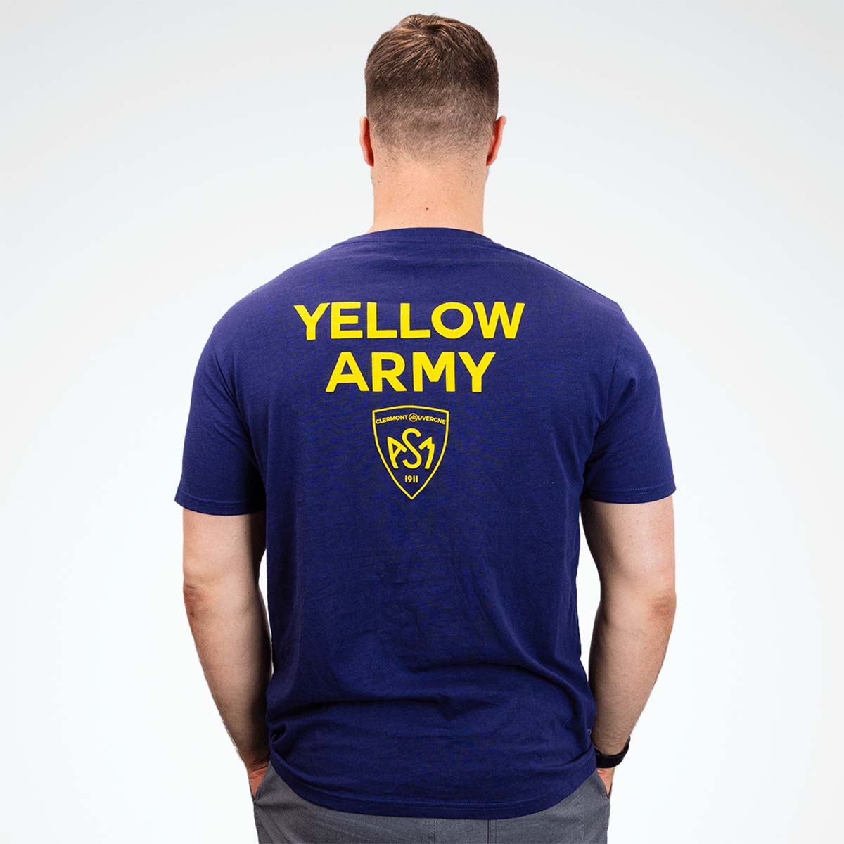 T-shirt ASM Clermont-Auvergne Beauregard pour homme Bleu marine Vue porté de dos
