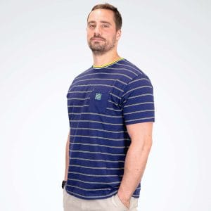 T-shirt ASM Clermont-Auvergne Ennezat pour homme Bleu marine Vue porté de face lateral