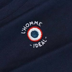 T-shirt Brodé cocarde L'homme idéal pour Homme Bleu marine Detail Broderie