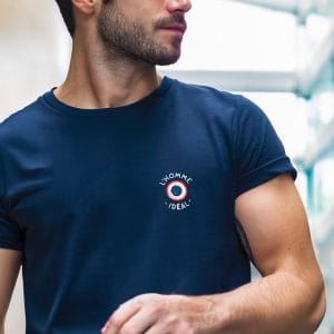 T-shirt Brodé cocarde L'homme idéal pour Homme Bleu marine Vue porté de face