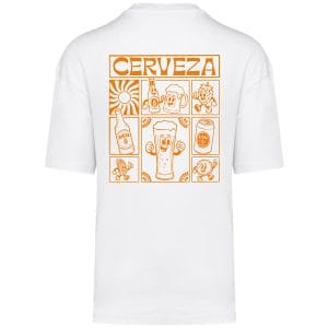 T-shirt Oversize Cerveza Unisexe Blanc Dos