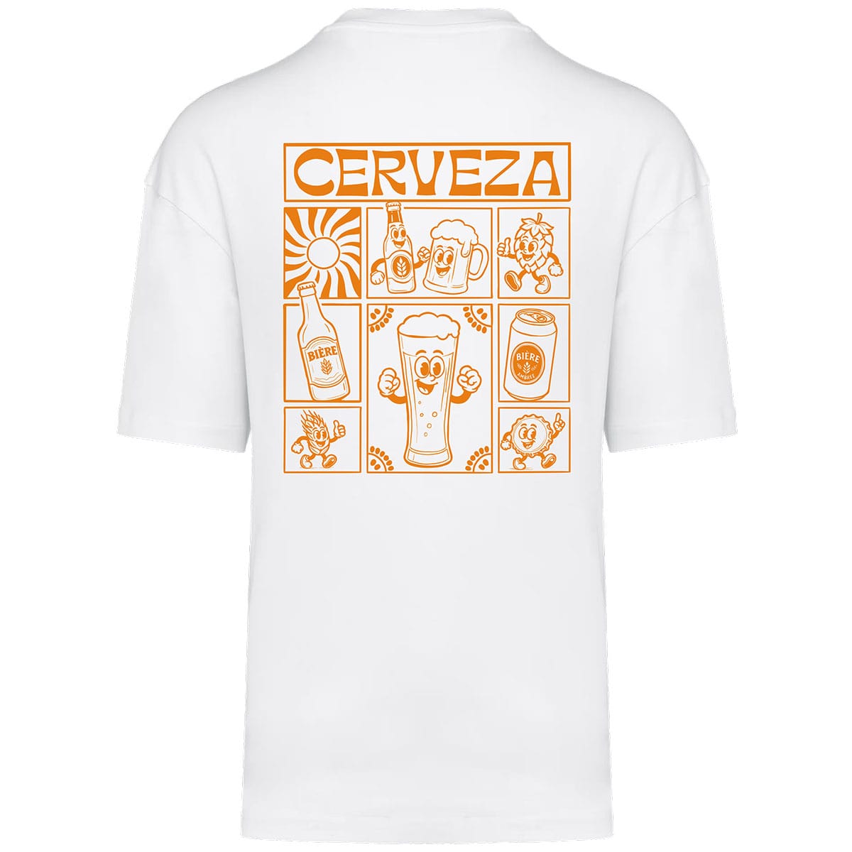 T-shirt Oversize Cerveza Unisexe Blanc Dos