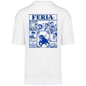 T-shirt Oversize Feria Bleu Unisexe Blanc Dos