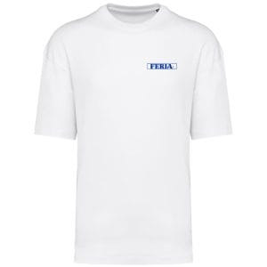 T-shirt Oversize Feria Bleu Unisexe Blanc Face