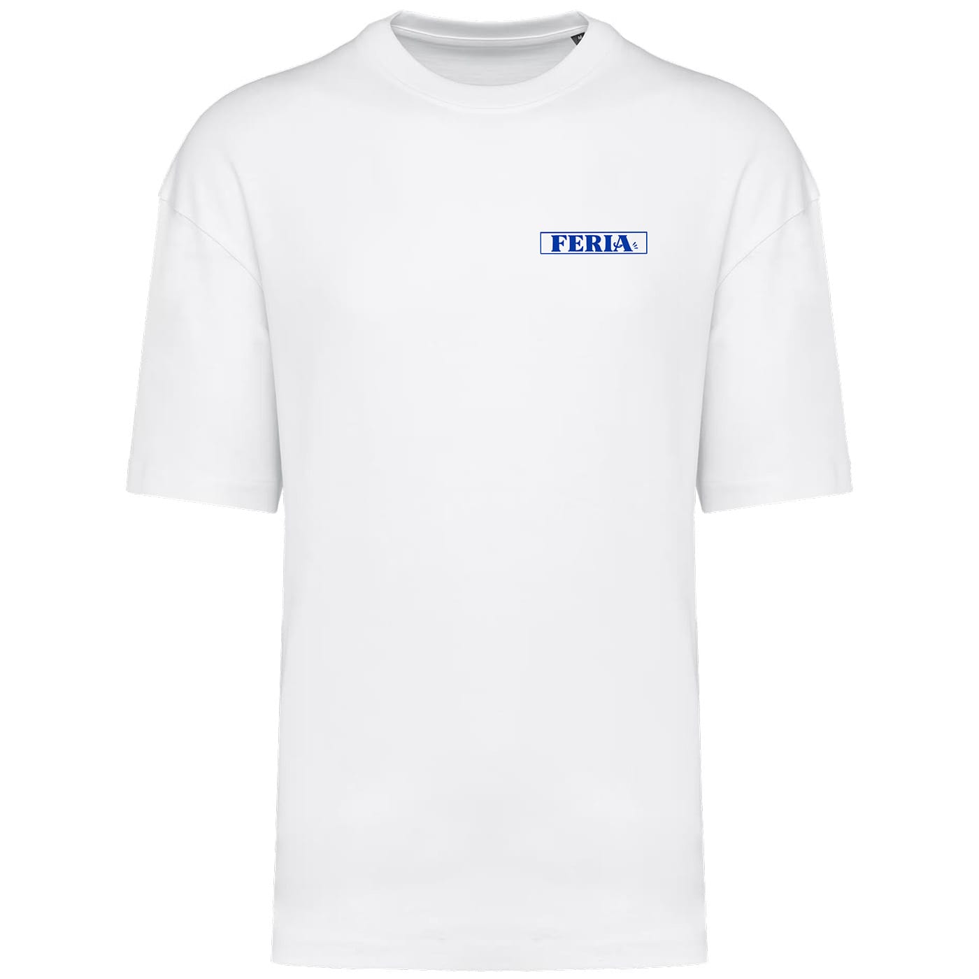 T-shirt Oversize Feria Bleu Unisexe Blanc Face