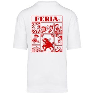 T-shirt Oversize Feria Rouge Unisexe Blanc Dos