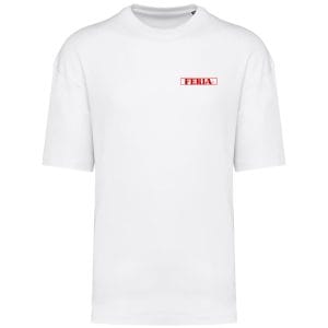 T-shirt Oversize Feria Rouge Unisexe Blanc Face