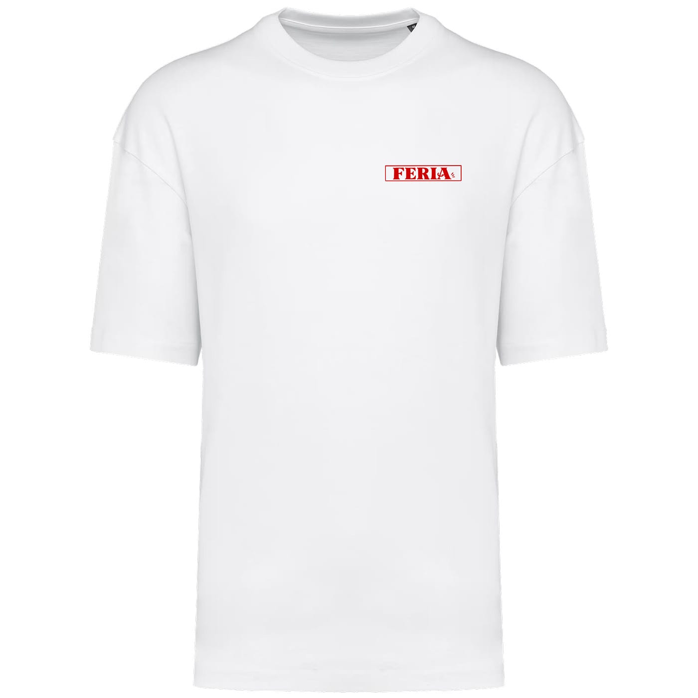 T-shirt Oversize Feria Rouge Unisexe Blanc Face