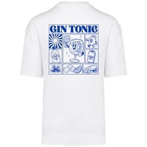 T-shirt Oversize Gin Tonic Unisexe Blanc Dos