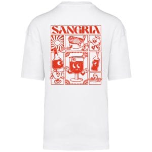 T-shirt Oversize Sangria Unisexe Blanc Dos